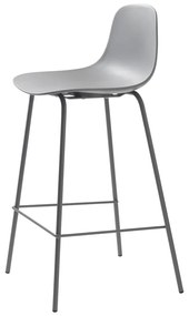 Szary plastikowy hoker (wysokość siedziska 67,5 cm) Whitby – Unique Furniture