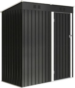 Outsunny Metalowy schowek na narzędzia 1,37 m², zamykany schowek z wentylacją, pochyłym dachem, rękawicami, 163 x 90 x 179 cm | Aosom PL