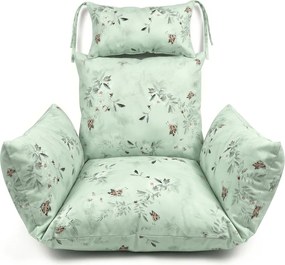 Poduszka do wiszącego fotela KOKON, jasnozielona ze wzorem