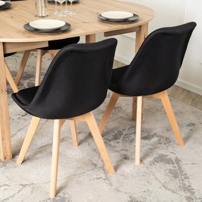 Krzesło Tapicerowane do Jadalni NEVEL Czarne Skandynawskie