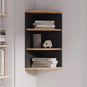 Półka narożna antracyt/złoty dąb 30x30x60 ecki