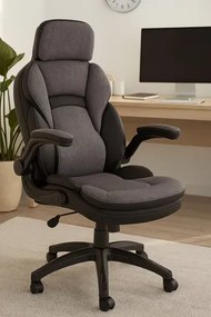 Popielato Biurowy Czarny Fotel Obrotowy C9-M40