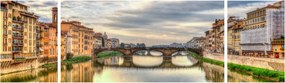 Obraz miasta z rzeką (170x50 cm)