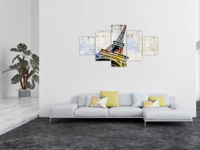 Obraz - Cyfrowa grafika wieży Eiffla (125x70 cm)