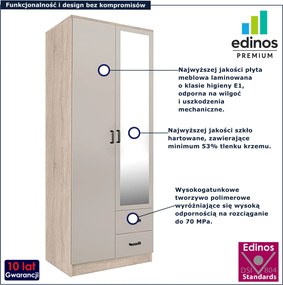 Szafa z lustrem i szufladami dąb sonoma + kaszmir L3-B08