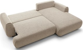 Nowoczesny narożnik rozkładany z pojemnikiem zimny beż L2-C10