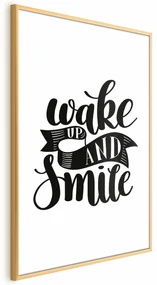 Plakat Wake up and smile 29,7x42 cm z ramą złotą z marginesem ARTGEIST B