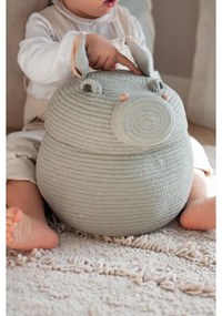 Jasnoszary tekstylny dziecięcy kosz na zabawki ø 25x30 cm Henry the Hippo – Lorena Canals