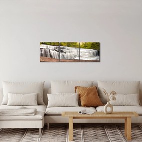 Obraz wodospadu (z zegarem) (90x30 cm)