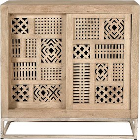 Bufet z drewna manguier i kamieni w kolorze naturalnym