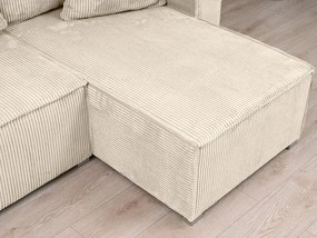Rozkładana narożna sofa SMART COSARO kremowa, dwustronna + 2 poduszki GRATIS