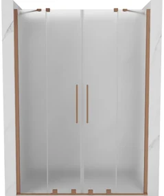 Mexen Velar Duo drzwi prysznicowe rozsuwane 140 cm, szron, miedź szczotkowana - 871-140-000-32-65