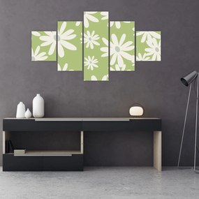 Obraz - Hipisi, zielone kwiaty N⁰1 (125x70 cm)