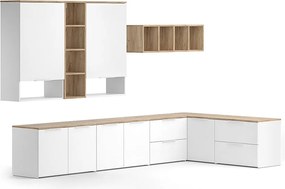 Ściana w salonie biały/sonoma 80x40x50 wido
