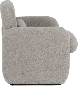 Szary fotel tapicerowany tkaniną boucle L9-W55