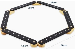 Ścieżka sensoryczna drewniana, balance beam, 6 elementów, szara - meowbaby®