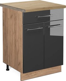 Szafka dolna do kuchni antracyt wysoki połysk 60x60x82 fame-line