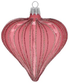 Szklane ręcznie dmuchane ozdoby świąteczne zestaw 3 szt. 9 cm Heart – Ego Dekor