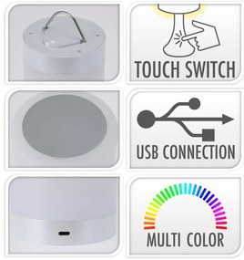 Lampka na biurko dotykowa LED, zmieniająca kolory, ładowana USB