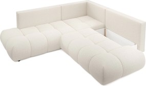 Masseno Narożnik DUCA z funkcją spania i pojemnikiem na pościel Narozniki L, Rozkładana sofa - Beżowy, CURIO 09