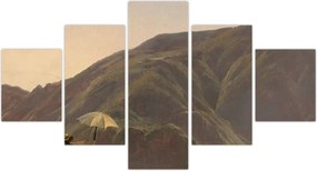 Obraz - Jules Coignet, View of Bozen with a Painter, reprodukcje (125x70 cm)