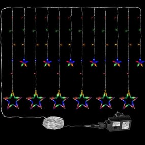 Dekoracja świąteczna - świecące gwiazdki, 150 LED, kolorowe
