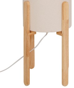 Lampa podłogowa tekstylny klosz RAFA drewniane nogi, Ø 24 x 107 cm