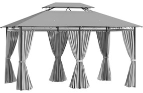 Outsunny pawilon ogrodowy namiot imprezowy namiot ogrodowy podwójny daszek 3x4m kolor ciemnoszary