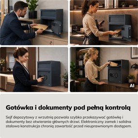 Sejf depozytowy z wrzutnią na gotówkę i utarg Cedric