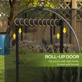 Outsunny Moskitiera Ogrodowa 12x36m z Drzwiami Namiot Ochronny HDPE Czarna Rama Stalowa | Aosom PL