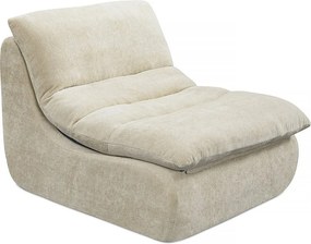 Chaise longue "Candela" em tecido texturado - 81 x 96 x 75 cm - Bege