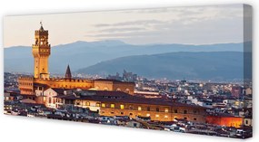 Fotoobraz na płótnie Panorama Zamku o Zachodzie Słońca