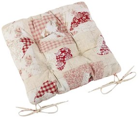 Bellatex Siedzisko Ema Patchwork Serca różowy, 40 x 40 cm