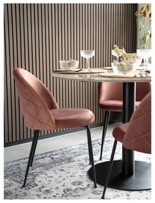 Okrągły stół z blatem w dekorze marmuru ø 110 cm Bolzano – House Nordic