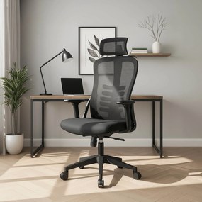 Fotel Biurowy Ergonomiczny Obrotowy JULIET Wentylowany Czarny Nowoczesny