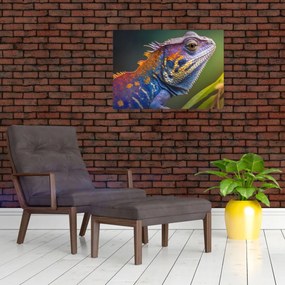 Obraz - Kolorowy legwan (70x50 cm)