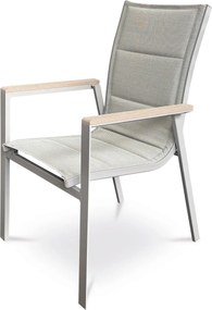 Autronic Krzesło ogrodowe, aluminium, tkanina, szary, AZ C-S1110 GREY