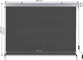 Roleta pionowa zwijana AW-038 - markiza na okno, drzwi balkonowe, tarasowe, antracyt