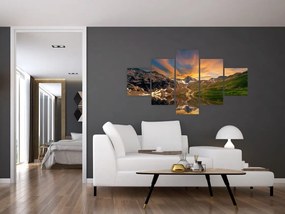 Obraz - Odbicie w górskim jeziorze (125x70 cm)