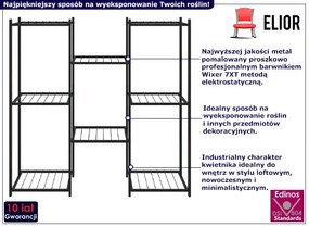 Nowoczesny czarny regał na kwiaty - Krombi 4X