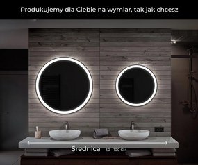 Okrągłe Lustro LED do Garderoby Podświetlane Ścienne L76