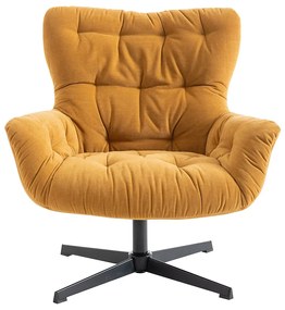 Fotel obrotowy z żółtą tapicerką - OPHELIE