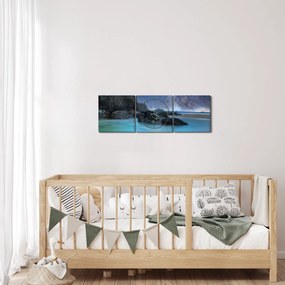 Obraz plaży (z zegarem) (90x30 cm)