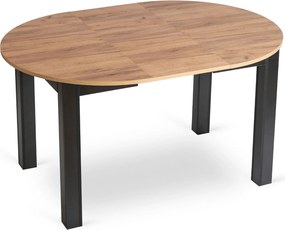 Mały stół loftowy z funkcją rozkładania Harry 102-142 cm, dąb craft/czarny