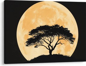 Obraz – Drzewo w złotej pełni księżyca II. (70x50 cm)