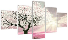 Obraz różowego drzewa (125x70 cm)