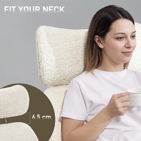 HOMCOM Krzesło biurowe z regulowanym zagłówkiem, ergonomiczne krzesło do biurka, funkcja odchylenia, regulowana wysokość, szaro-białe