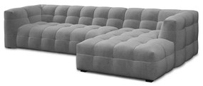 Szary aksamitny narożnik Windsor &amp; Co Sofas Vesta, prawostronny