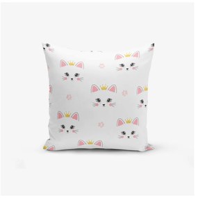 Dziecięca poszewka na poduszkę 43x43 cm White Pink Cat – Mila Home