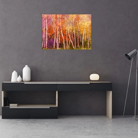 Obraz na szkle kolorowego lasu (70x50 cm)